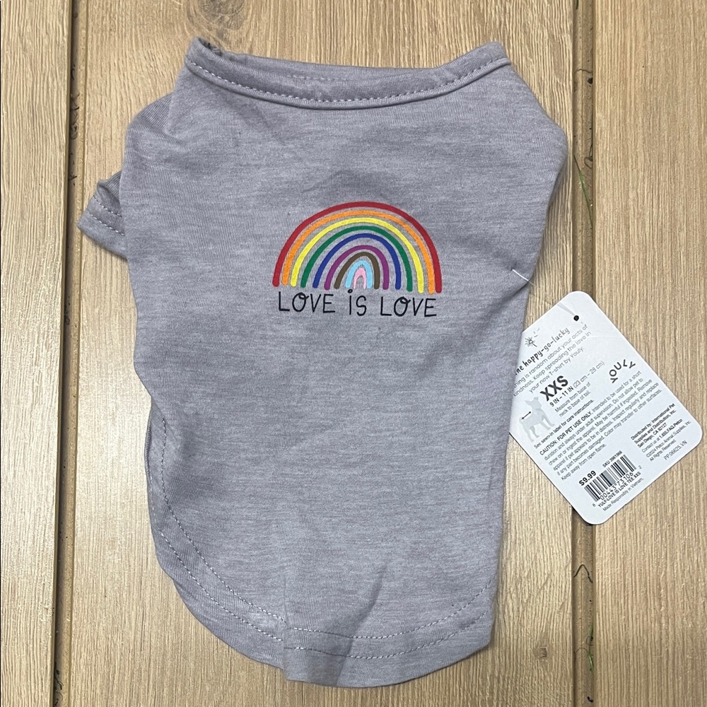 Gray Love is Love Dog T-Shirt